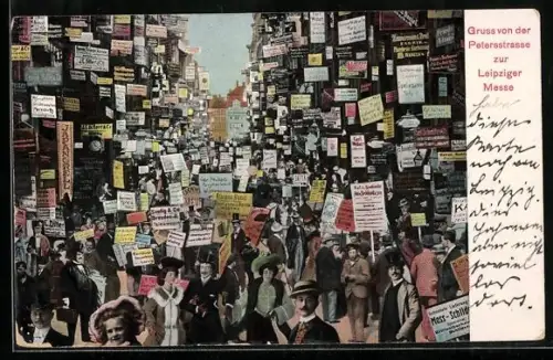 AK Leipzig, Petersstrasse zur Leipziger Messe