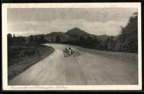 AK Rennauto auf dem Nürburg-Ring, Blick auf die Burg