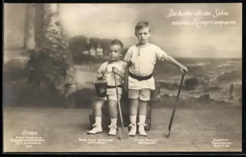 AK Die beiden ältesten Söhne von Kronprinz Wilhelm von Preussen