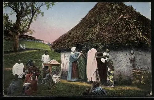 AK Moschi, Missions-Schwestern bei der Krankenbehandlung