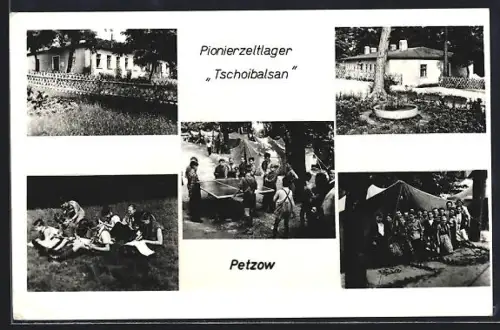 AK Petzow, Pionierzeltlager Tschoibalsan, Bungalows, Pioniere beim Tischtennisspiel