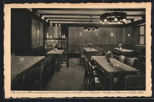 AK Weimar / Thüringen, Innenansicht vom Gasthaus zum weissen Schwan, Goethes Stammlokal