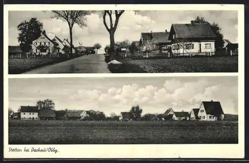 AK Stetten bei Dachau, Ortsansicht mit Wohnhäusern