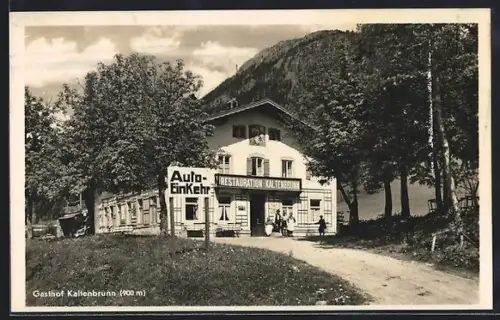 AK Kaltenbrunn / Garmisch, Gasthof Kaltenbrunn, Besitzer Schweizerbartl