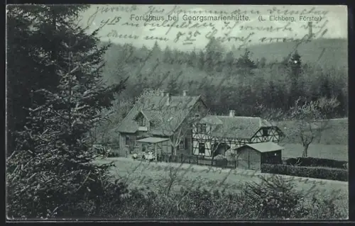 AK Georgsmarienhütte, Forsthaus bei Georgsmarienhütte, Förster L. Eichberg