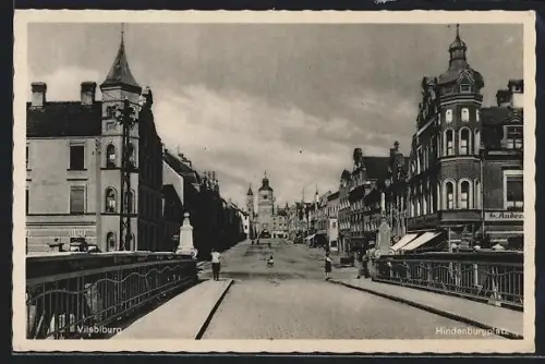 AK Vilsbiburg, Strassenpartie am Hindenburgplatz