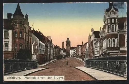 AK Vilsbiburg, Marktplatz von der Brücke