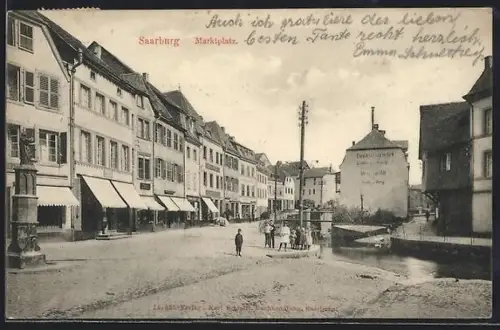 AK Saarburg, Marktplatz mit Elektrizitätswerk
