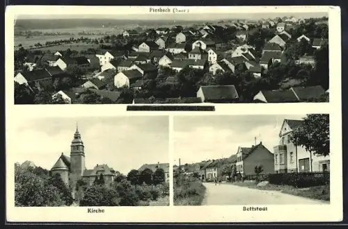 AK Piesbach /Saar, Teilansicht, Kirche, Bettstadt