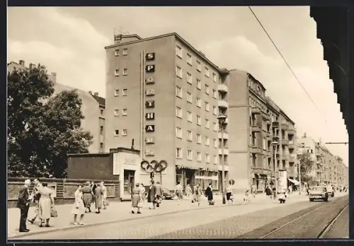 AK Berlin-Prenzlauer Berg, Schönhauser Allee mit Geschäften