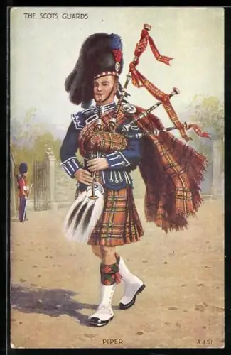 Künstler-AK The Scots Guards, Piper