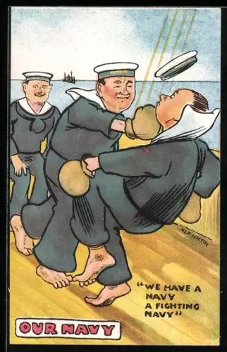 AK Matrosen bei einem Boxkampf