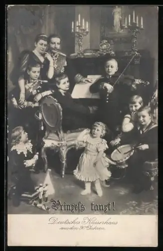 AK Gruppenbild d. kaiserl. Familie von Preussen in den 90er Jahren