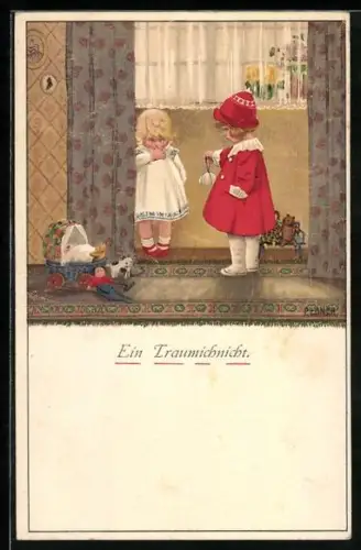 Künstler-AK Pauli Ebner: Ein Traumichnicht, verschämtes Mädchen mit Daumen im Mund