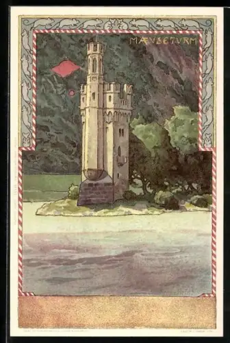 AK Bingen / Rhein, Zollwarte Mäuseturm