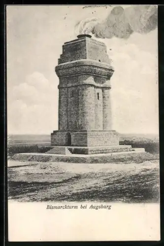 AK Augsburg, Blick zum Bismarckturm