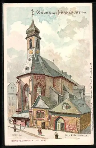 Lithographie Frankfurt a. M., Alte Peterskirche