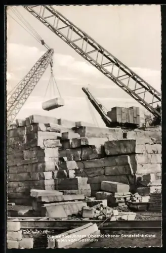 AK Obernkirchen, Kran im Sandsteinbruch