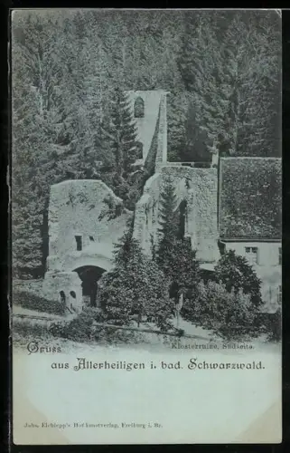 AK Allerheiligen i. bad. Schwarzwald, Klosterruine von der Südseite