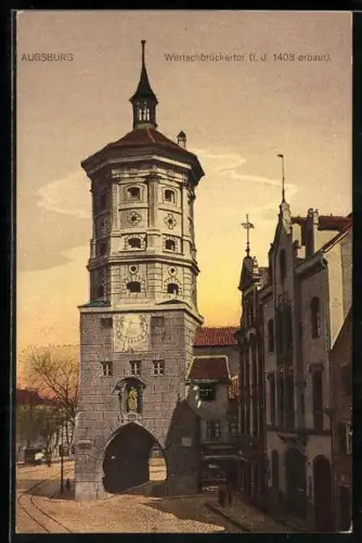AK Augsburg, Blick zum Wertachbrückertor