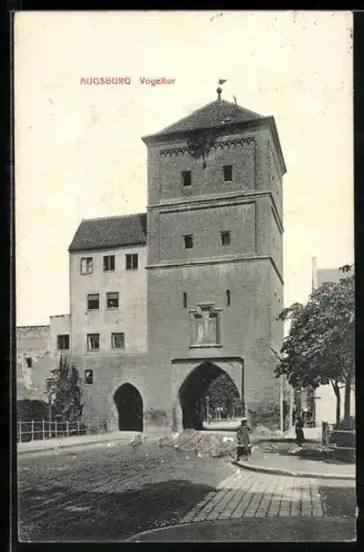 AK Augsburg, Blick zum Vogeltor