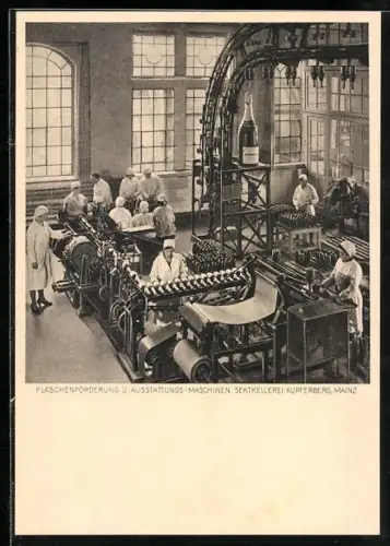 AK Mainz, Flaschenförderung und Ausstattungs-Maschinen der Sektkellerei Kupferberg