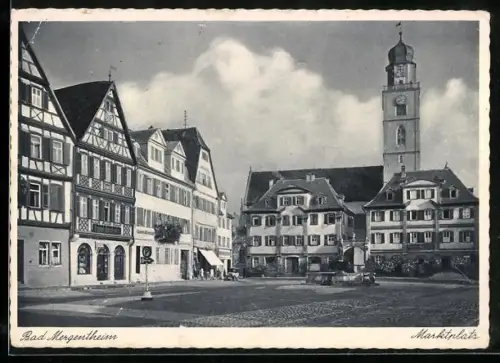 AK Bad Mergentheim, Häuser am Marktplatz