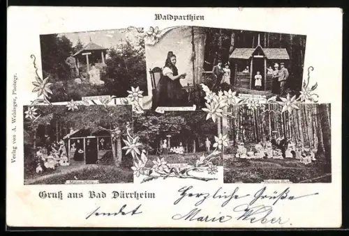 AK Bad Dürrheim, Marien-Hütte, Amalien-Hütte, Alpen-Blick