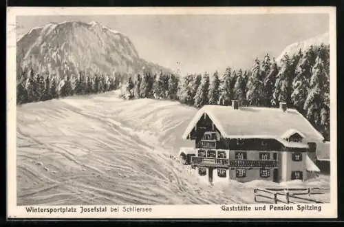 AK Josefstal bei Schliersee, Gasthaus und Pension Spitzing, Bes. Johann Huber