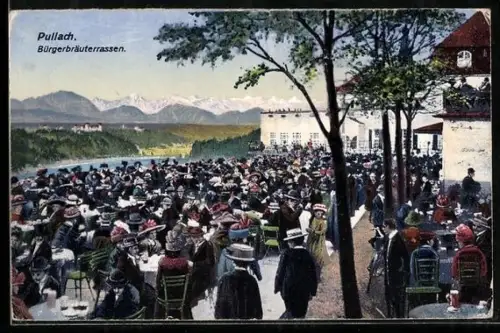 AK Pullach, Gasthof Bürgerbräuterrassen