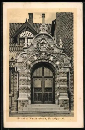 AK Westerstede, Hauptportal des Bahnhofs