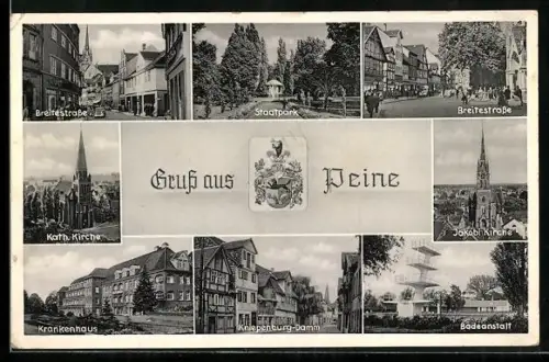 AK Peine, kath. Kirche, Krankenhaus, Jokobikirche