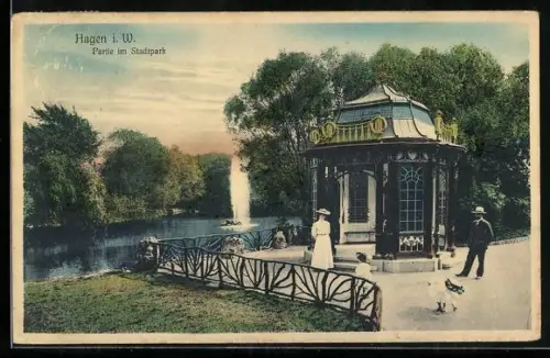 AK Hagen i. W., Pavillon im Stadtpark