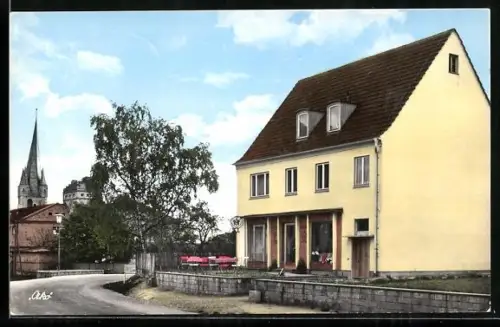 AK Zeil am Main, Terrassencafe Kolb mit Strassenpartie