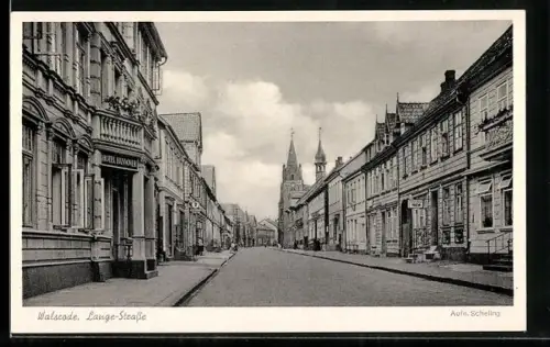 AK Walsrode, Lange Strasse mit Geschäften