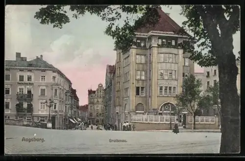 AK Augsburg, Grottenau, Strassenpartie