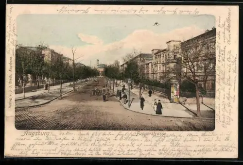 AK Augsburg, Ansicht der Fuggerstrasse