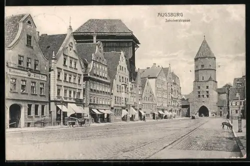 AK Augsburg, Blick in die Jakoberstrasse