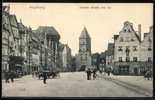 AK Augsburg, Jakober Strasse und Tor