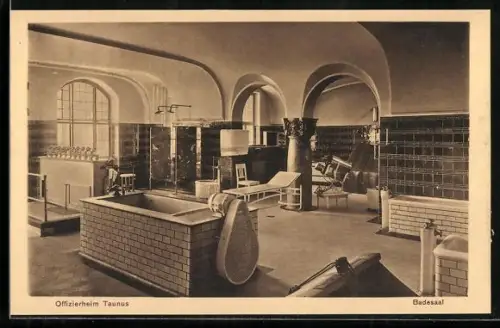 AK Falkenstein, Offizierheim Taunus, Badesaal, Innenansicht