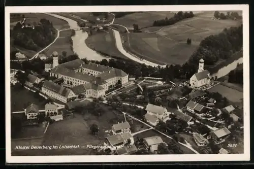 AK Beuerberg / Loisachtal, Kloster vom Flugzeug aus, Fliegeraufnahme