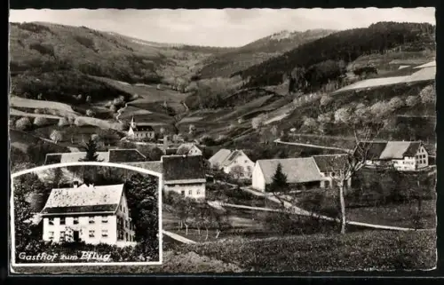 AK Endenburg, Ortsansicht mit Gasthof und Pension zum Pflug