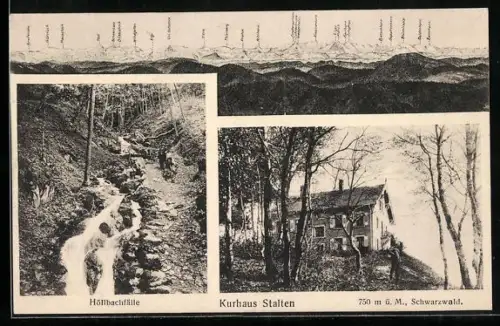 AK Steinen-Endenburg, Kurhaus Stalten, Hollbachfälle und Gebirgskette