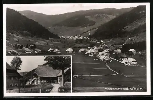 AK Menzenschwand, Gasthaus zur Linde, Talpanorama