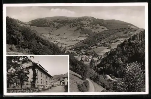 AK Neuenweg /Bad. Schwarzwald, Gasthof und Pension zur Sonne, Panorama