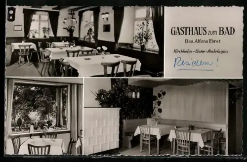AK Kirchhofen-Unterambringen, Gasthaus zum Bad, Innenansichten
