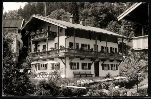 AK Reit im Winkl, Gasthof mit Garten