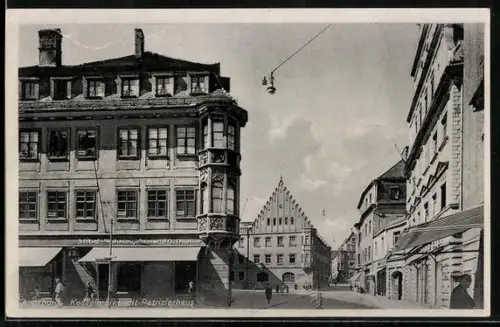 AK Augsburg, Kesselmarkt mit Patrizierhaus