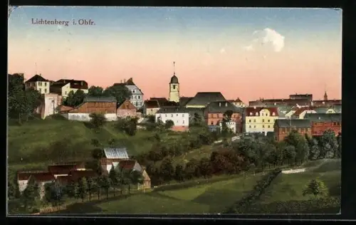 AK Lichtenberg i. Obfr., Teilansicht mit Kirche