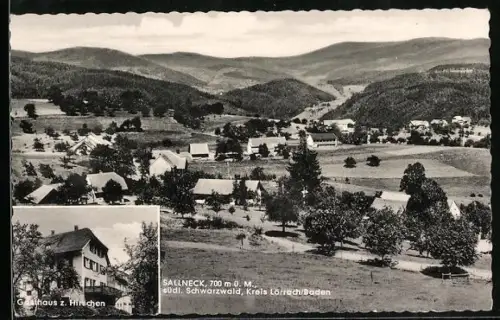AK Sallneck /Tegernau, Ortsansicht, Gasthaus zum Hirschen, Bes. W. Brunner